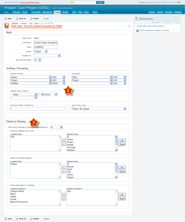 Easy information management with customizable case list views